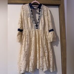 Elegant Cream Lace Dress